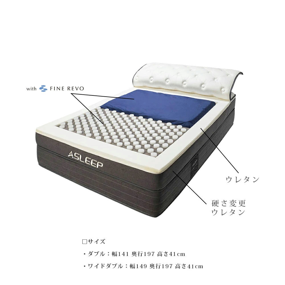 ASLEEP  Ocean｜包み込む安定感・硬さ調整 最上位Fine Revoマットレス 37cm